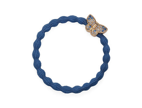 Gumička na vlasy By Eloise London Bling Charms Butterfly 1 ks Dove Blue
