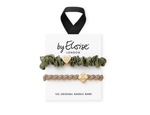 Gumička na vlasy By Eloise London Bangle Set Gold & Olive 1 ks