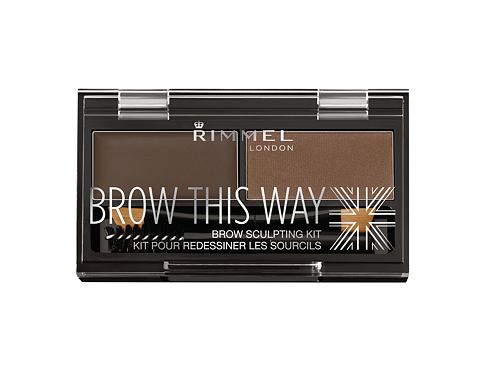 Set a paletka na obočí Rimmel London Brow This Way 2,4 g 003 Dark Brown