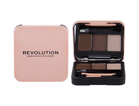 Set a paletka na obočí Makeup Revolution London Brow Sculpt Kit 2,2 g Medium Brown poškozená krabička