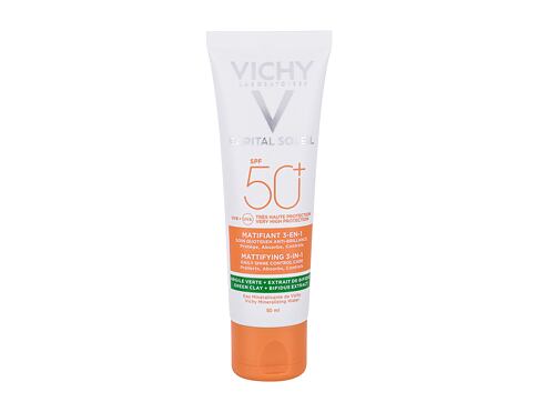 Opalovací přípravek na obličej Vichy Capital Soleil Mattifying 3-in-1 SPF50+ 50 ml poškozená krabička