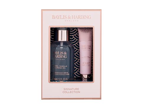Tělový sprej Baylis & Harding Jojoba, Vanilla & Almond Oil Signature Collection 95 ml poškozená krabička Kazeta