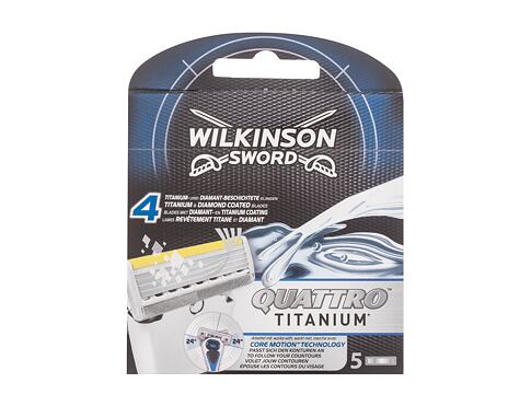 Náhradní břit Wilkinson Sword Quattro Titanium 5 ks poškozená krabička