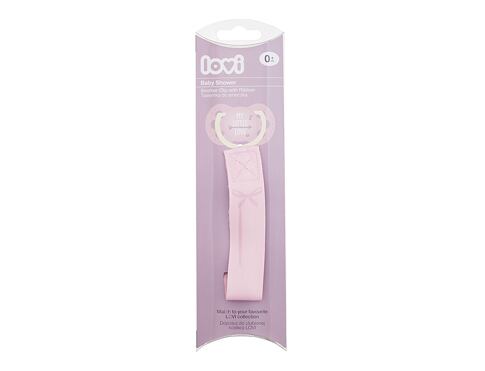 Klip na dudlík LOVI Baby Shower Soother Clip With Ribbon Girl 1 ks