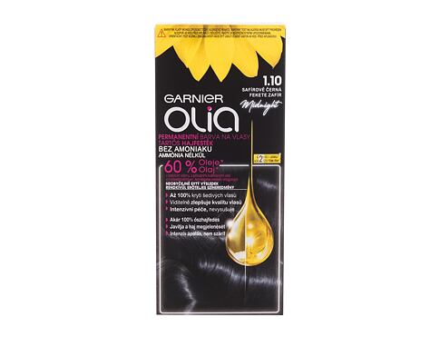 Barva na vlasy Garnier Olia Permanent Hair Color 50 g 1,10 Black Sapphire poškozený flakon