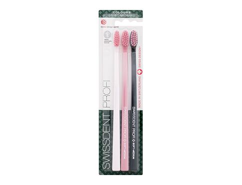 Klasický zubní kartáček Swissdent Profi Colours Trio Soft-Medium 3 ks