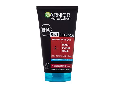 Pleťová maska Garnier Pure Active 3in1 Charcoal 150 ml