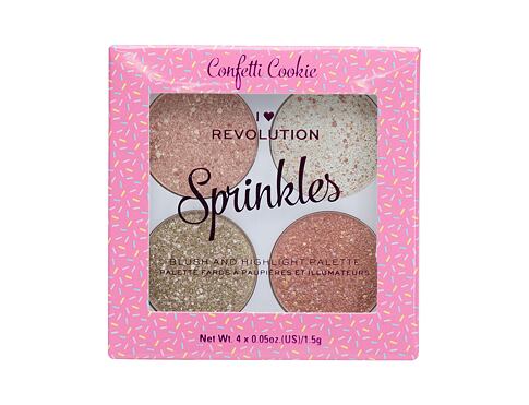 Tvářenka Makeup Revolution London I Heart Revolution Sprinkles 6 g Confetti Cookie poškozená krabička