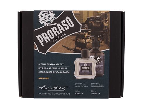 Šampon PRORASO Azur Lime Special Beard Care Set 200 ml Kazeta