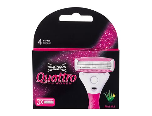 Náhradní břit Wilkinson Sword Quattro For Women 3 ks poškozená krabička