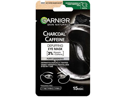 Maska na oči Garnier Skin Naturals Charcoal Caffeine Depuffing Eye Mask 5 g