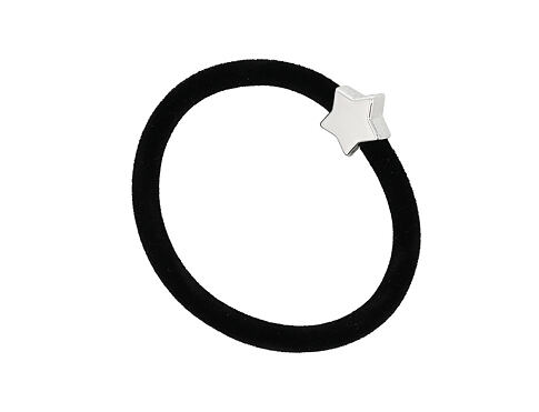 Gumička na vlasy By Eloise London Velvet Silver Star Black 1 ks Black