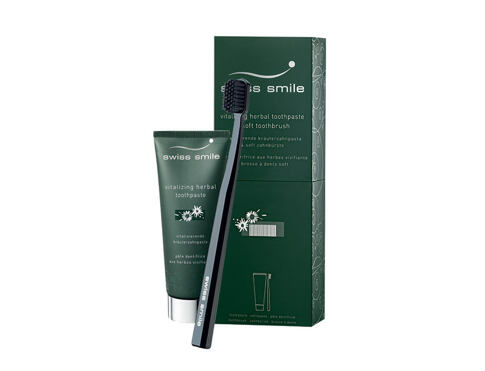 Zubní pasta swiss smile Vitalizing Herbal 75 ml poškozená krabička Kazeta
