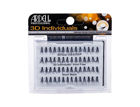 Umělé řasy Ardell 3D Individuals Duralash Knot-Free 56 ks Short Black