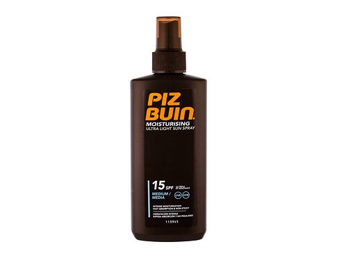 Opalovací přípravek na tělo PIZ BUIN Moisturising Ultra Light Sun Spray SPF15 200 ml poškozený flakon