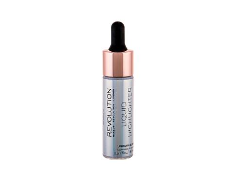 Rozjasňovač Makeup Revolution London Liquid Highlighter 18 ml Unicorn Elixir poškozený flakon