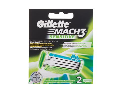 Náhradní břit Gillette Mach3 Sensitive 2 ks poškozená krabička