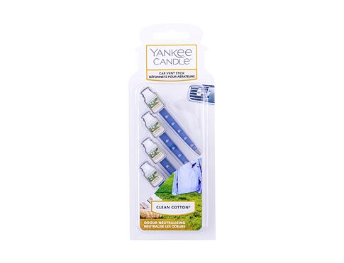 Vůně do auta Yankee Candle Clean Cotton Vent Stick 4 ks poškozený obal