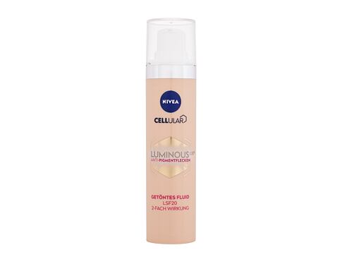 Denní pleťový krém Nivea Luminous 630 Antispot Tinted Fluid SPF20 40 ml poškozená krabička