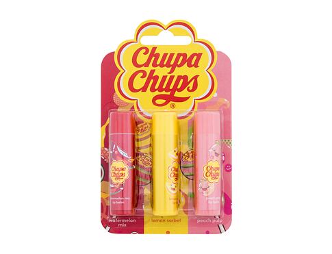 Balzám na rty Chupa Chups Lip Balm Trio 4 g poškozený obal Kazeta