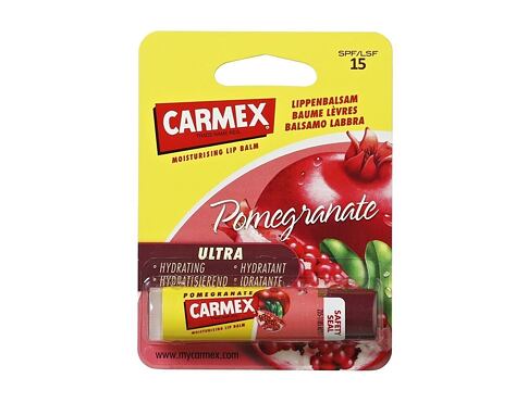 Balzám na rty Carmex Ultra Moisturising Lip Balm Pomegranate SPF15 4,25 g poškozený obal