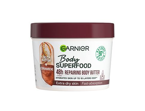 Tělové máslo Garnier Body Superfood 48h Repairing Butter Cocoa + Ceramide 380 ml