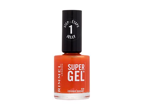 Lak na nehty Rimmel London Super Gel STEP1 12 ml 018 Orange Sorbet
