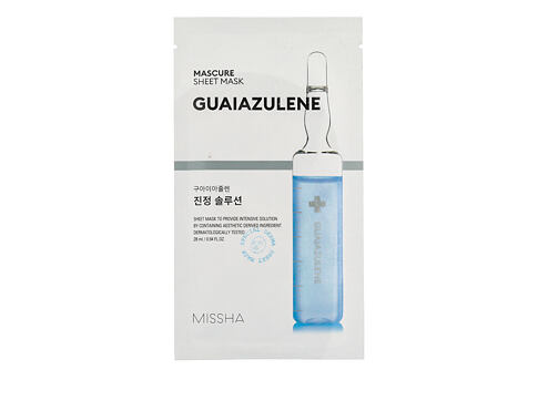 Pleťová maska Missha Mascure Sheet Mask Guaiazulene 28 ml