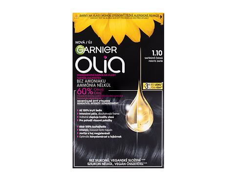 Barva na vlasy Garnier Olia 60 g 1,10 Sapphire Black poškozená krabička