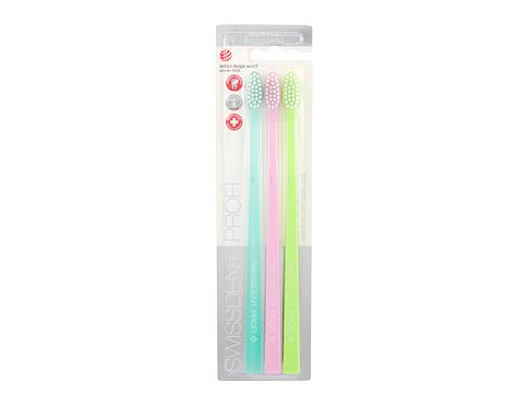 Klasický zubní kartáček Swissdent Profi Gentle Trio 3 ks Seagreen, Light Pink, Light Green