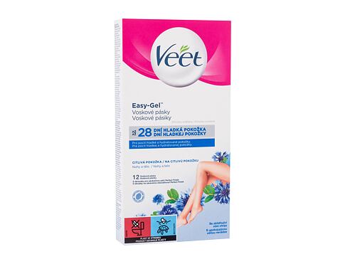Depilační přípravek Veet Easy-Gel Wax Strips Body and Legs Sensitive Skin 12 ks