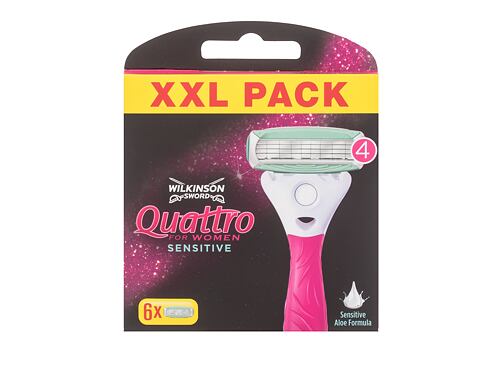 Náhradní břit Wilkinson Sword Quattro For Women Sensitive 6 ks