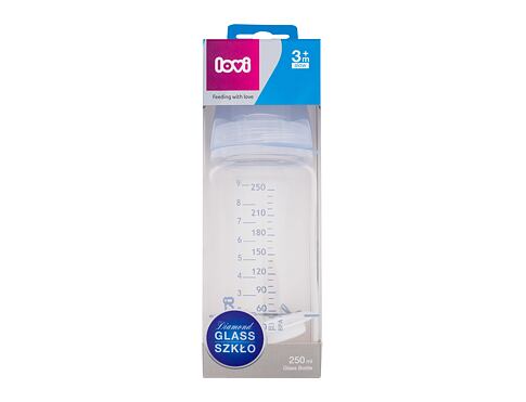Kojenecká lahev LOVI Baby Shower Glass Bottle Blue 3m+ 250 ml