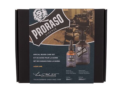 Šampon PRORASO Azur Lime Special Beard Care Set 200 ml Kazeta