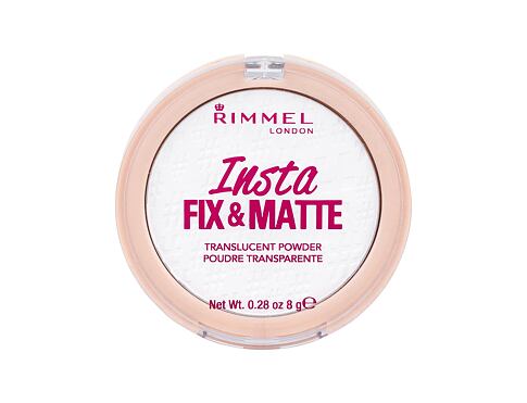 Pudr Rimmel London Insta Fix & Matte 8 g 001 Translucent poškozená krabička