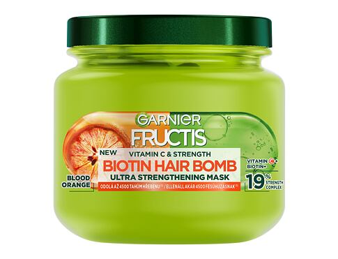 Maska na vlasy Garnier Fructis Vitamin & Strength Biotin Hair Bomb 320 ml