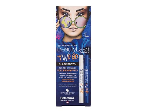 Barva na obočí RefectoCil BeautyLash Two Go Tinting Pen 1 balení Black Brown poškozená krabička