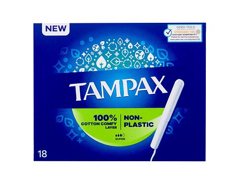 Tampon Tampax Non-Plastic Super 18 ks poškozená krabička