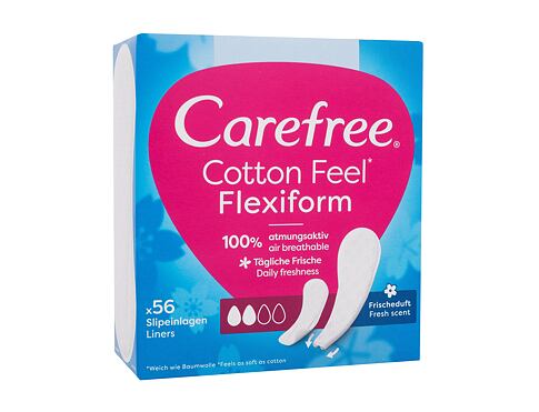 Slipová vložka Carefree Cotton Feel Flexiform Fresh Scent 56 ks poškozená krabička