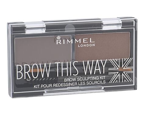 Set a paletka na obočí Rimmel London Brow This Way 2,4 g 002 Medium Brown