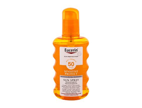 Opalovací přípravek na tělo Eucerin Sun Sensitive Protect Sun Spray Transparent SPF50 200 ml
