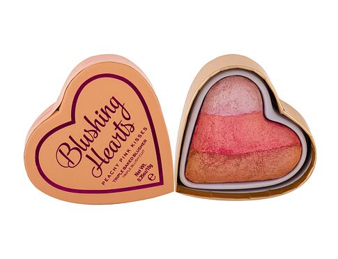 Tvářenka Makeup Revolution London I Heart Makeup Blushing Hearts 10 g Peachy Pink Kisses poškozená krabička