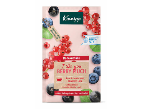 Koupelová sůl Kneipp Mineral Bath Salt I Like You Berry Much Redcurrant, Blueberry & Acai 60 g