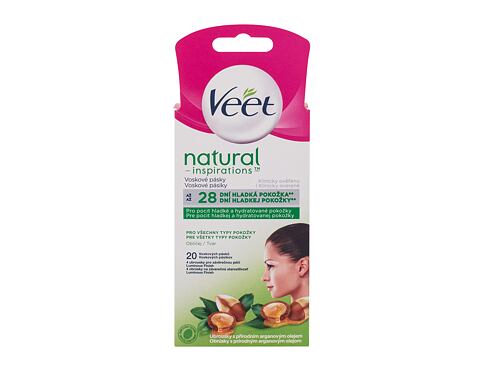 Depilační přípravek Veet Natural Inspirations™ Face Wax Strips Argan Oil 20 ks poškozená krabička