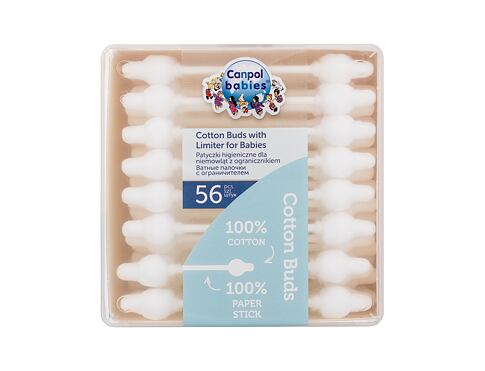 Vatové tyčinky Canpol babies Cotton Buds With Limiter 56 ks