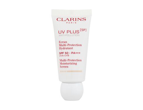 Opalovací přípravek na obličej Clarins UV Plus 5P Multi-Protection Moisturizing Screen SPF50 30 ml Beige poškozená krabička