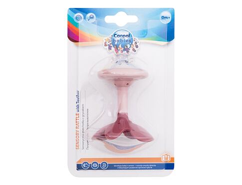 Chrastítko Canpol babies Sensory Rattle With Teether Pink 1 ks