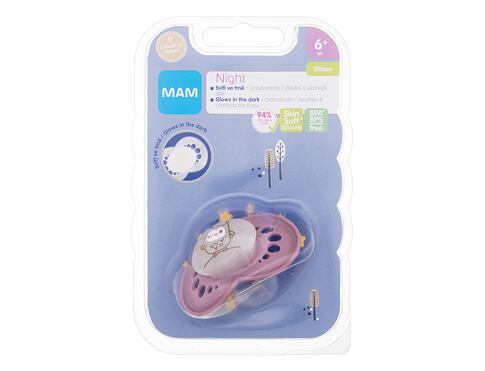 Dudlík MAM Night Silicone Pacifier 6m+ Owl 1 ks
