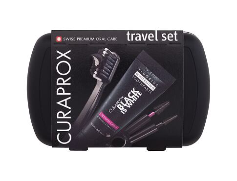Klasický zubní kartáček Curaprox Black Is White Travel Set 1 ks