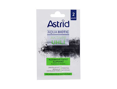 Pleťová maska Astrid Aqua Biotic Active Charcoal Cleansing Mask 2x8 ml
